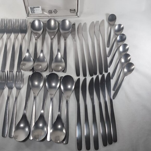 IKEA Tillagd 48 Pc Flatware Set Lot Silver Dragon Probyn Stainless 904.075.52 - Picture 5 of 16